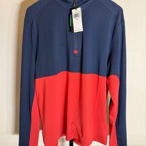 RLX Ralph Lauren Blue and Red Long Sleeve Shirt